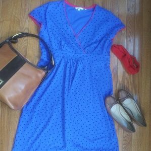 Boden Surplice Polka Dot Dress